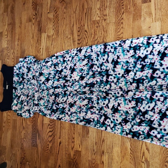 (L) Vince Camuto Art Deco Keyhole Cut Out Colorful Wide Leg Loose Abstract - Picture 4 of 8